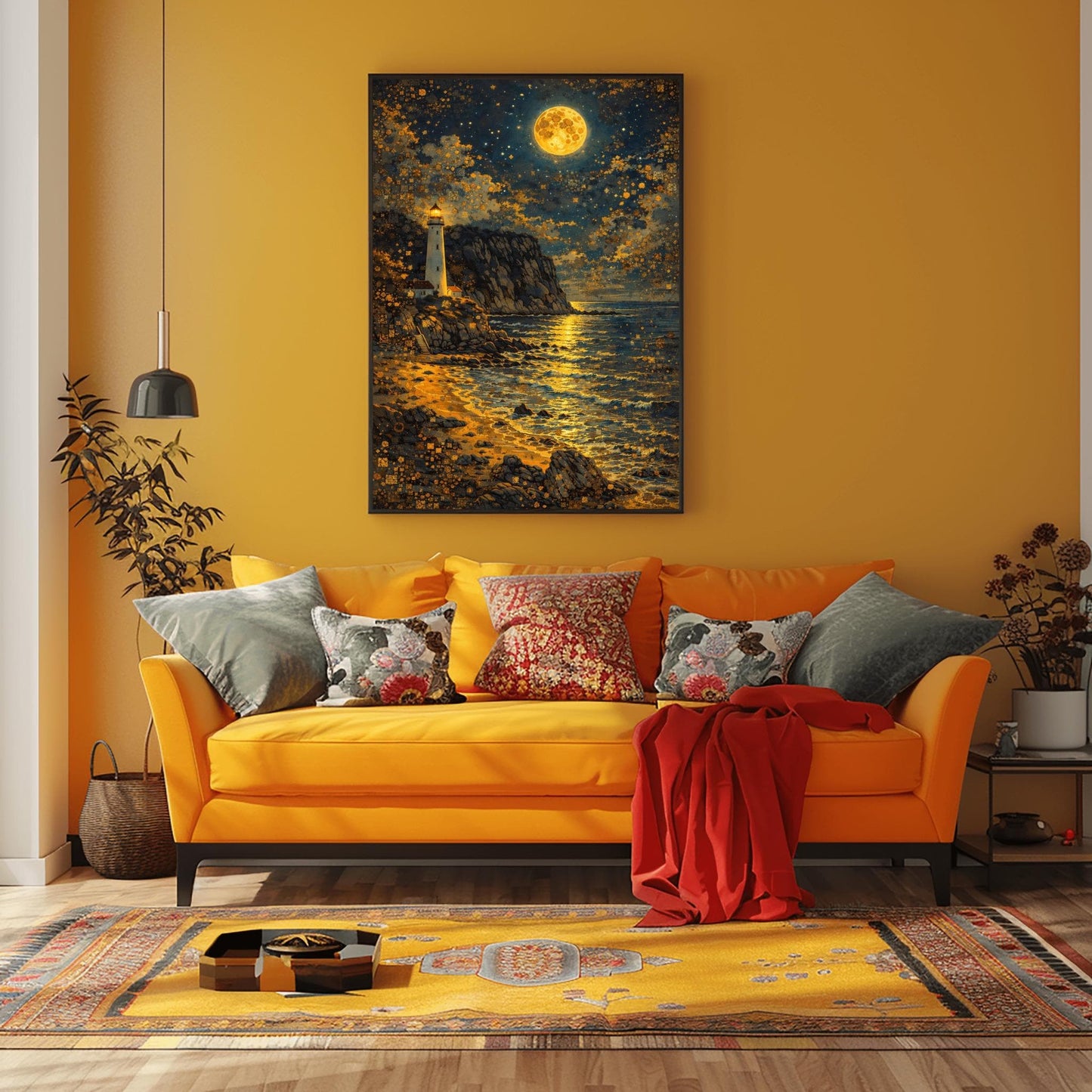 Gustav Klimt Lighthouse Inspiration Print ‚Äì Golden Moon Wall Art (view 7)