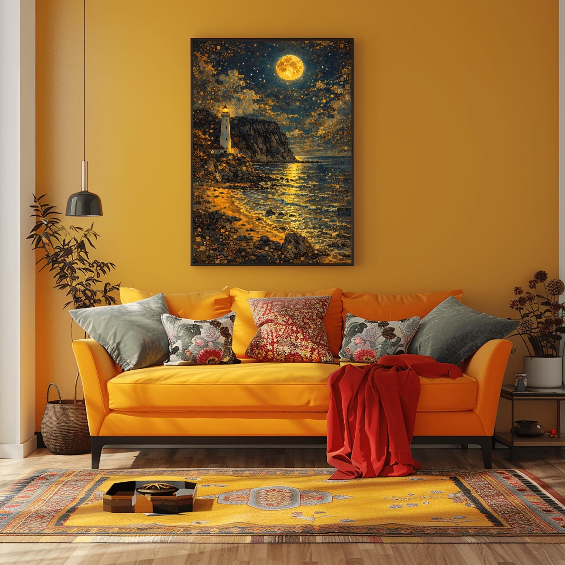 Gustav Klimt Lighthouse Inspiration Print ‚Äì Golden Moon Wall Art (view 7)