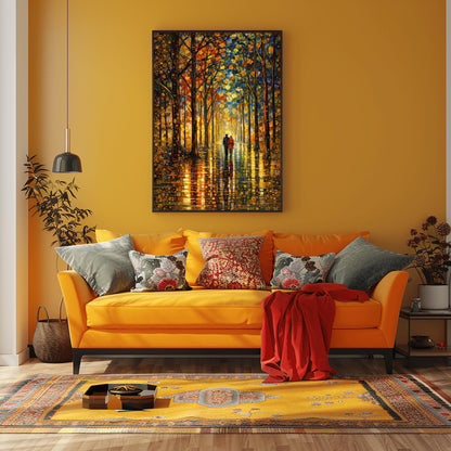 Gustav Klimt Forest Couple Inspiration Print ‚Äì Romantic Autumn Walk Wall Art (view 3)
