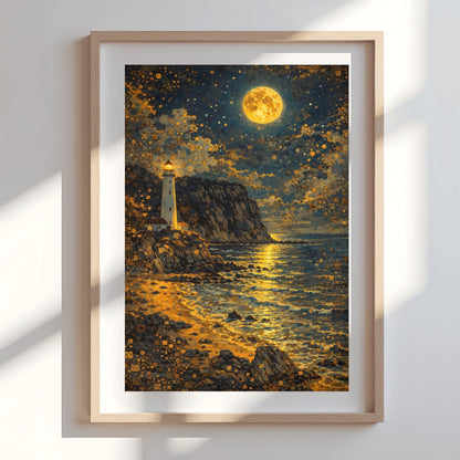 Gustav Klimt Lighthouse Inspiration Print ‚Äì Golden Moon Wall Art (view 8)