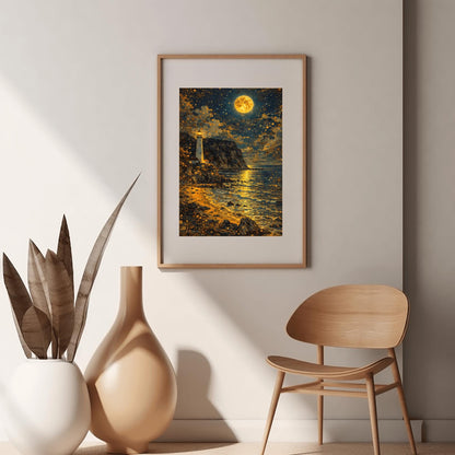 Gustav Klimt Lighthouse Inspiration Print ‚Äì Golden Moon Wall Art (view 10)