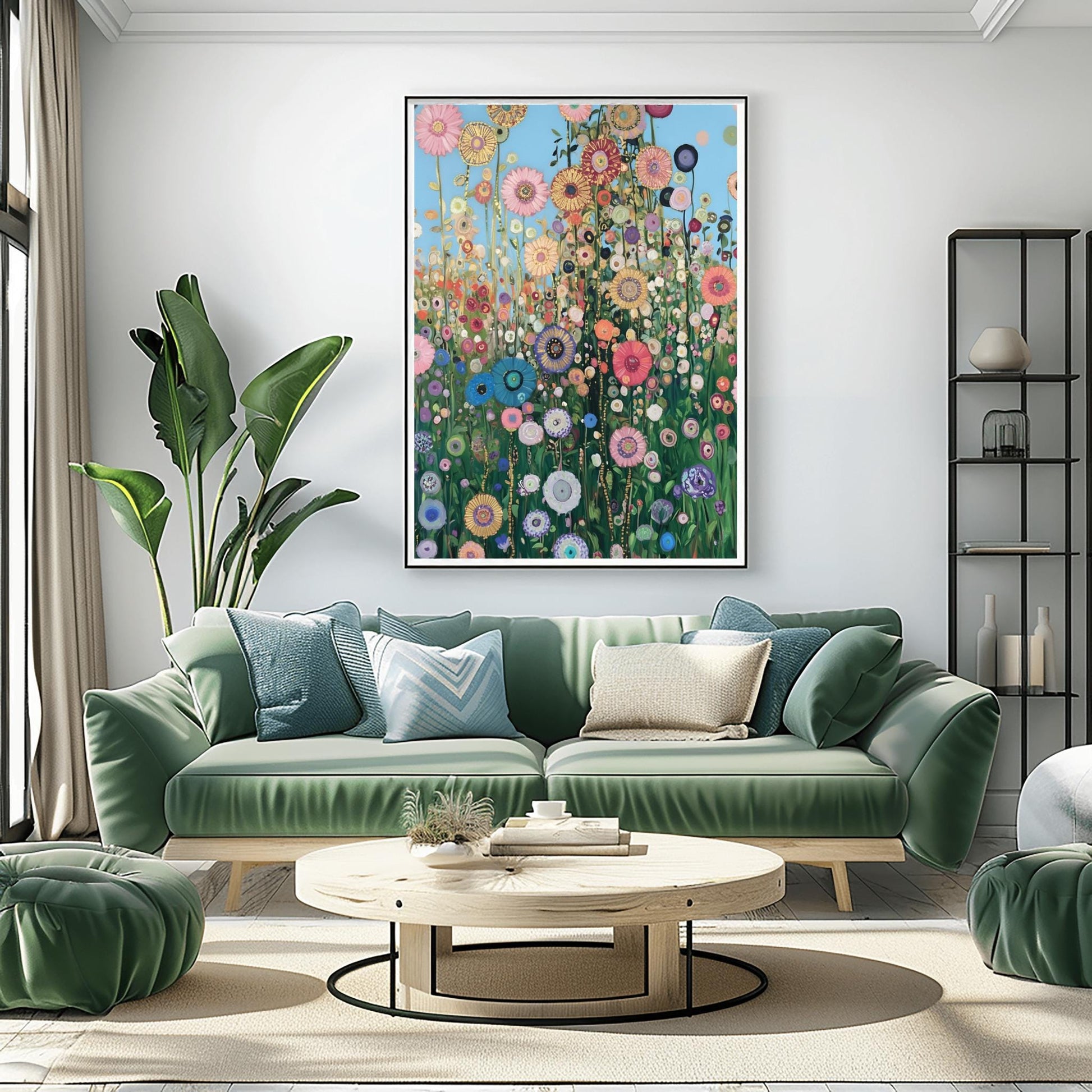 Gustav Klimt Floral Inspiration Print ‚Äì Abstract Flower Field Art (view 2)
