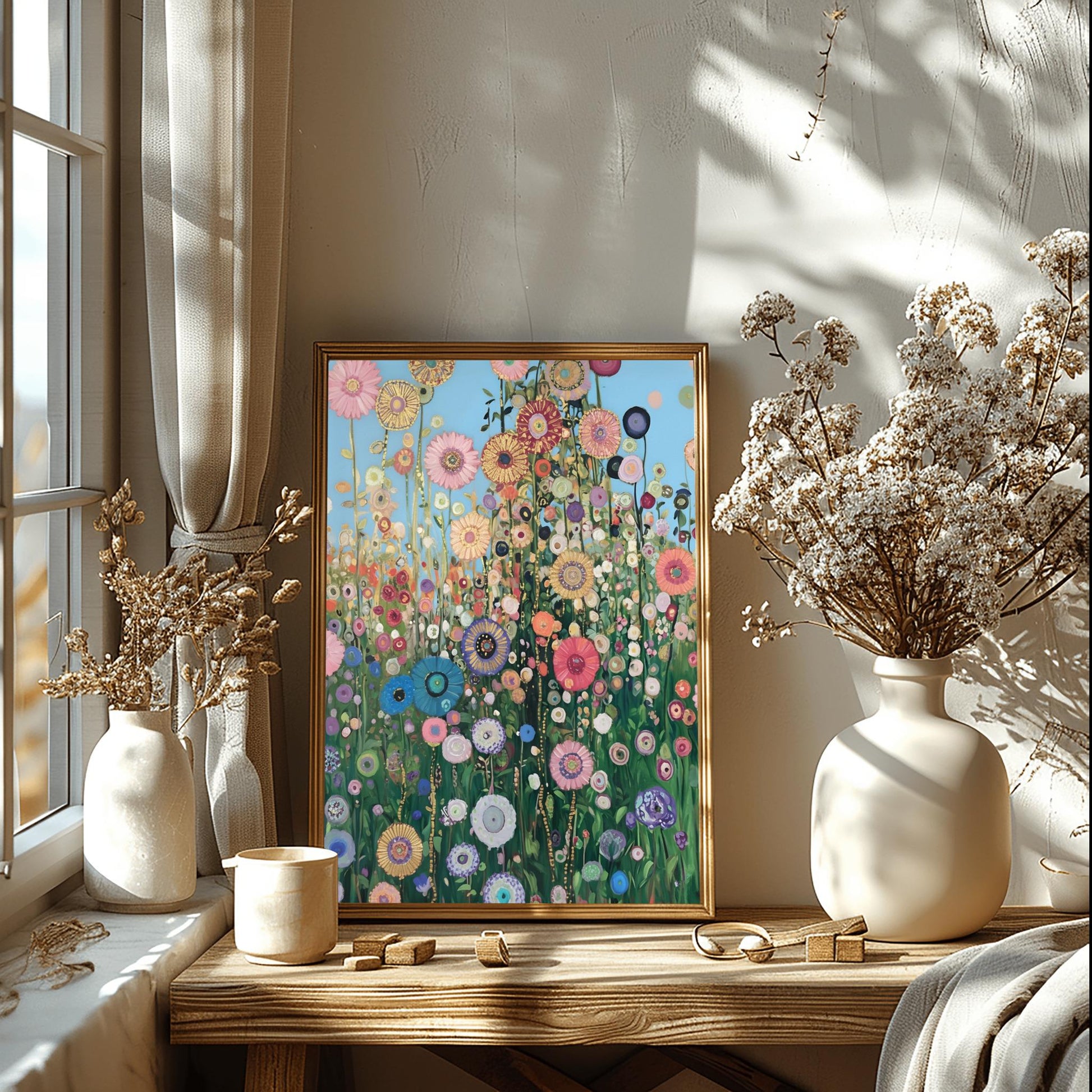 Gustav Klimt Floral Inspiration Print ‚Äì Abstract Flower Field Art (view 5)