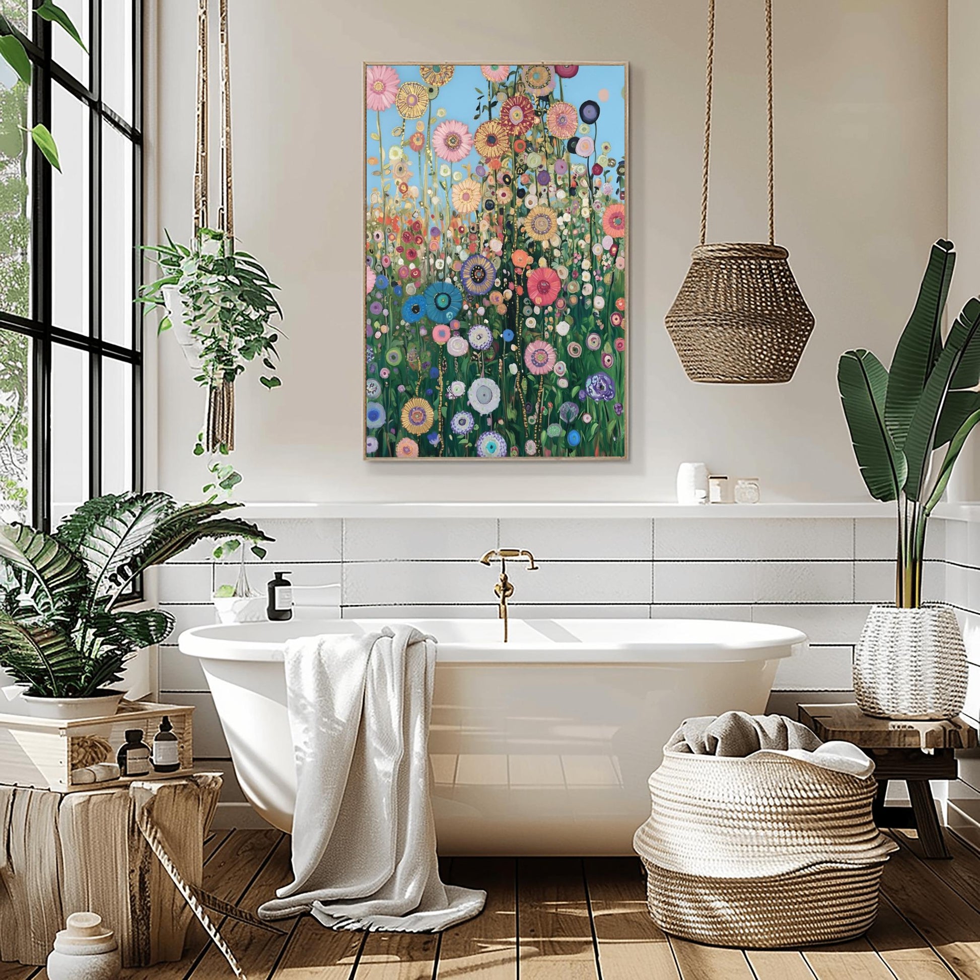 Gustav Klimt Floral Inspiration Print ‚Äì Abstract Flower Field Art (view 6)