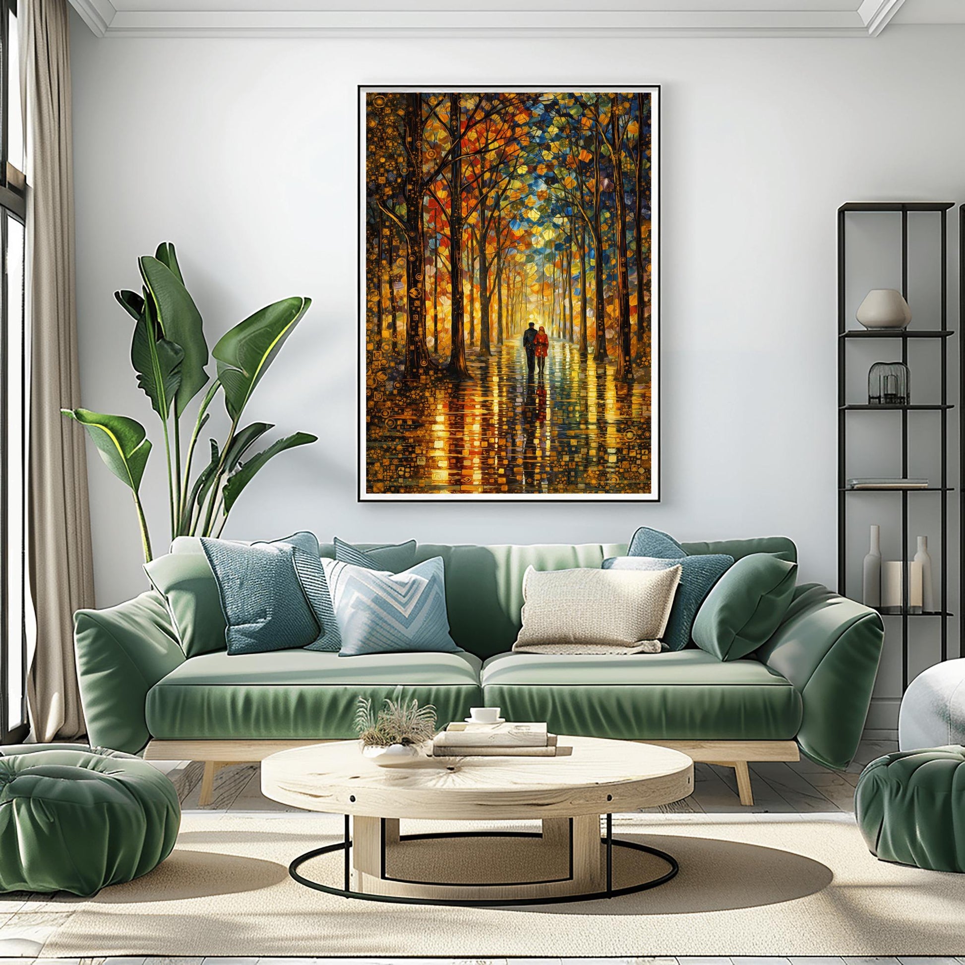 Gustav Klimt Forest Couple Inspiration Print ‚Äì Romantic Autumn Walk Wall Art (view 8)