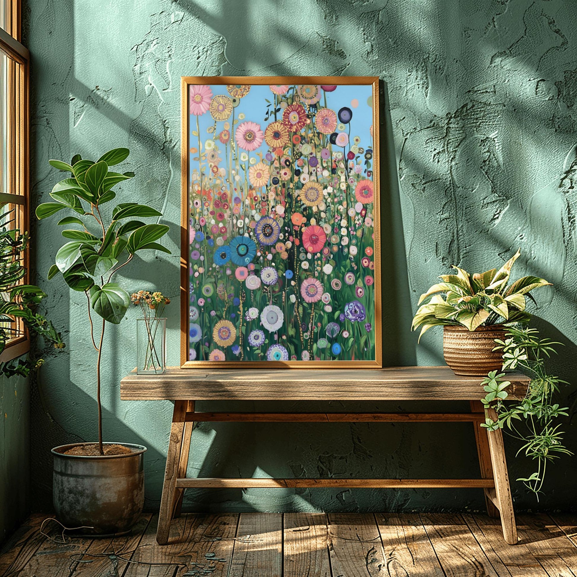 Gustav Klimt Floral Inspiration Print ‚Äì Abstract Flower Field Art (view 8)