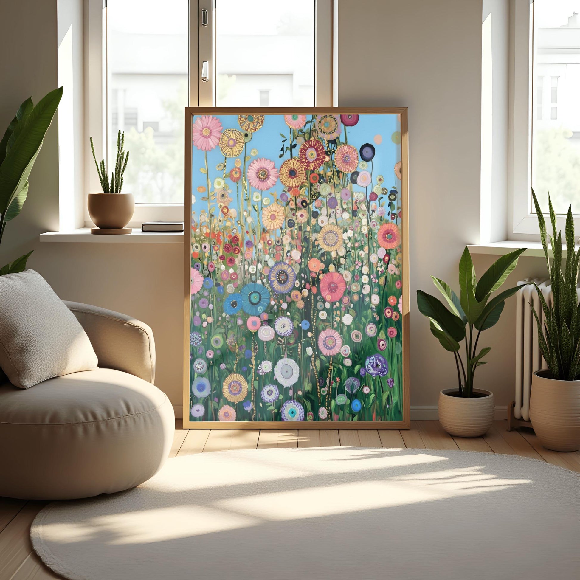 Gustav Klimt Floral Inspiration Print ‚Äì Abstract Flower Field Art (view 9)