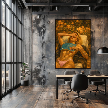 Sun-Drenched Gorgeous Woman Painting ‚Äì Romantic Oil Print (view 6)
