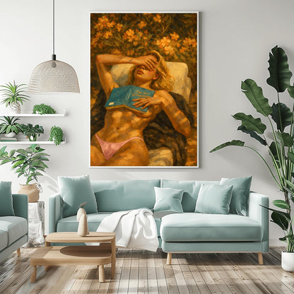 Sun-Drenched Gorgeous Woman Painting ‚Äì Romantic Oil Print (view 8)