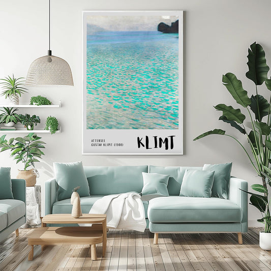 Gustav Klimt Attersee Print ‚Äì Minimalist Water Landscape (main image)