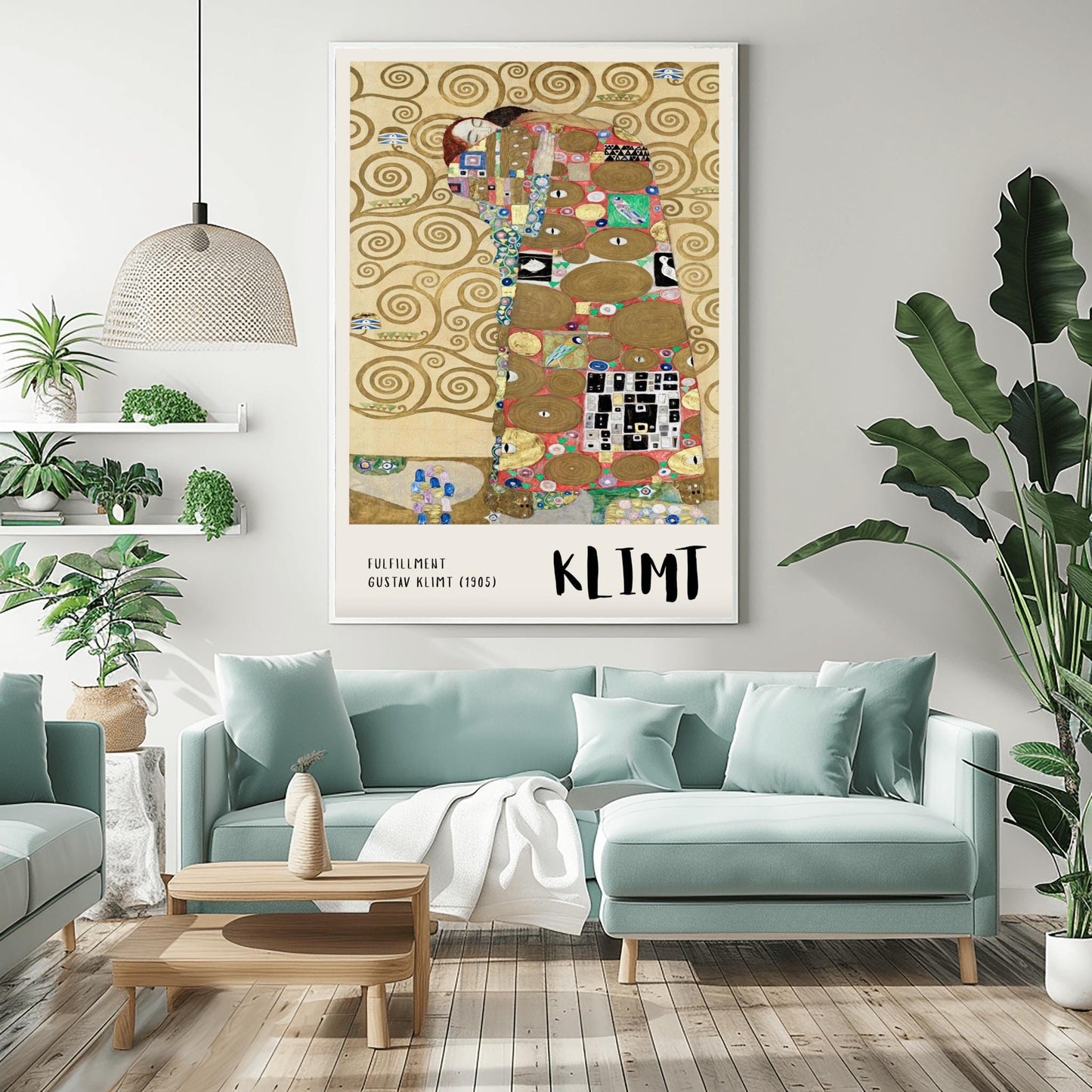 Gustav Klimt Fulfillment Print ‚Äì The Embrace Canvas (view 4)