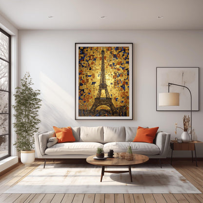 Gustav Klimt Eiffel Tower Inspiration Print ‚Äì Gold Paris Wall Art (view 2)