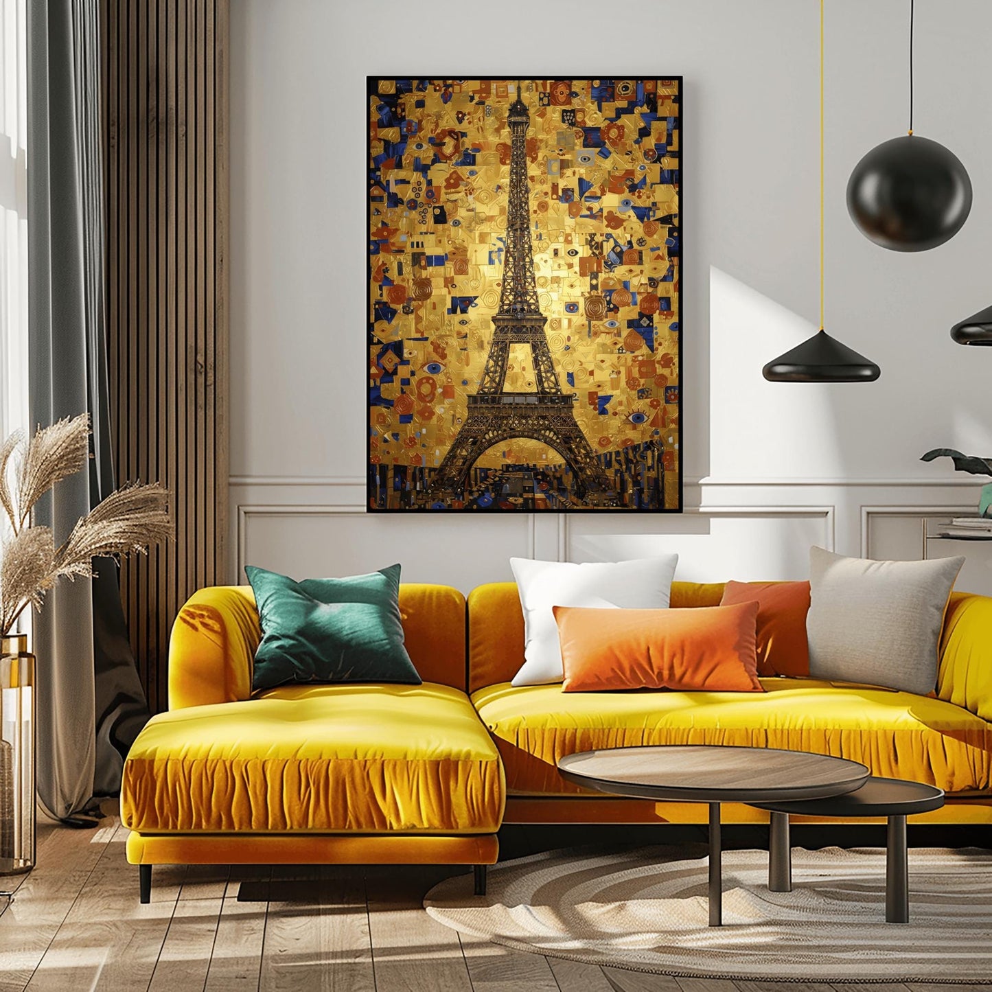 Gustav Klimt Eiffel Tower Inspiration Print ‚Äì Gold Paris Wall Art (view 3)
