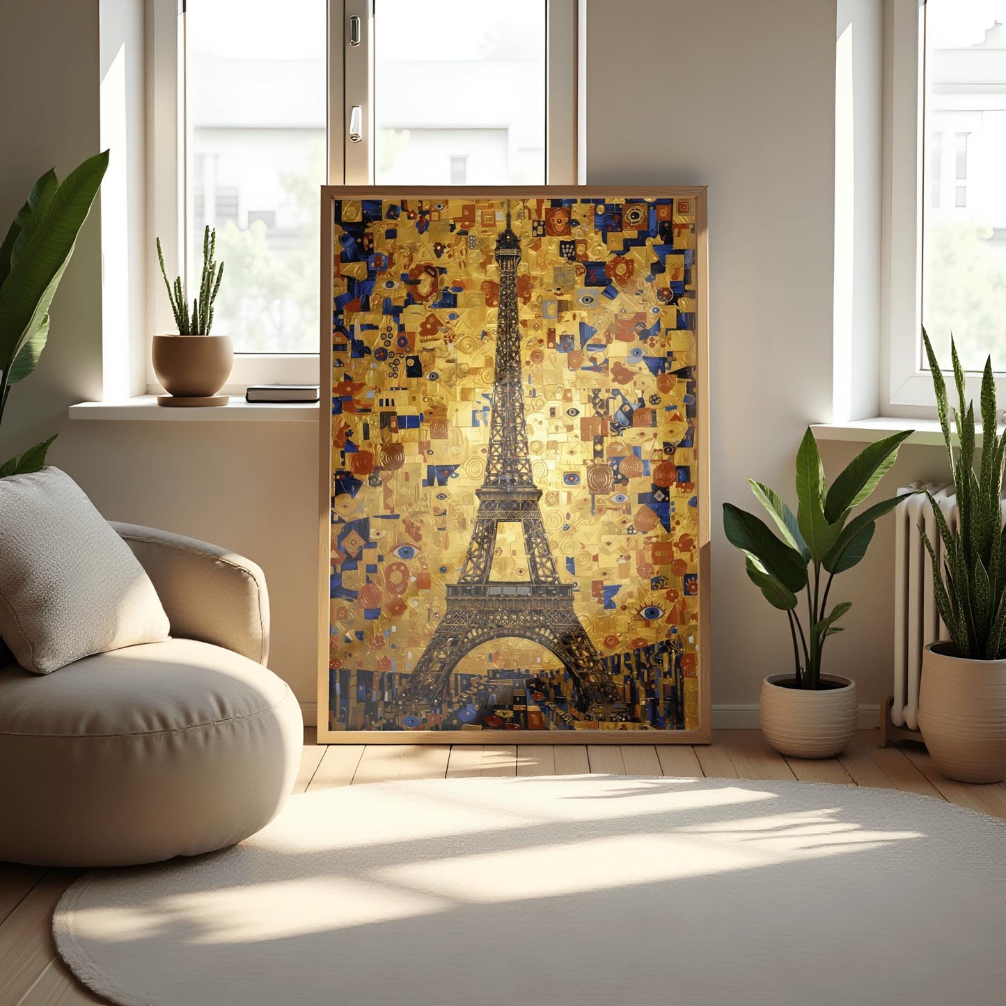 Gustav Klimt Eiffel Tower Inspiration Print ‚Äì Gold Paris Wall Art (view 6)
