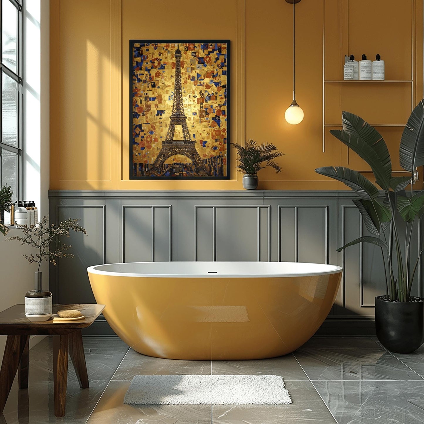 Gustav Klimt Eiffel Tower Inspiration Print ‚Äì Gold Paris Wall Art (view 7)