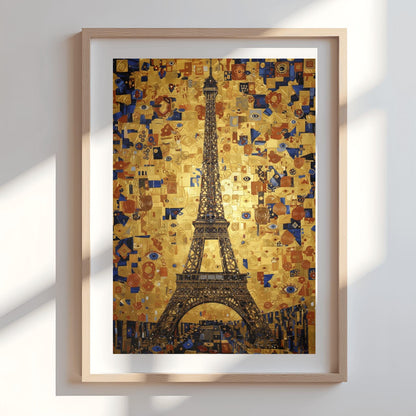 Gustav Klimt Eiffel Tower Inspiration Print ‚Äì Gold Paris Wall Art (view 8)