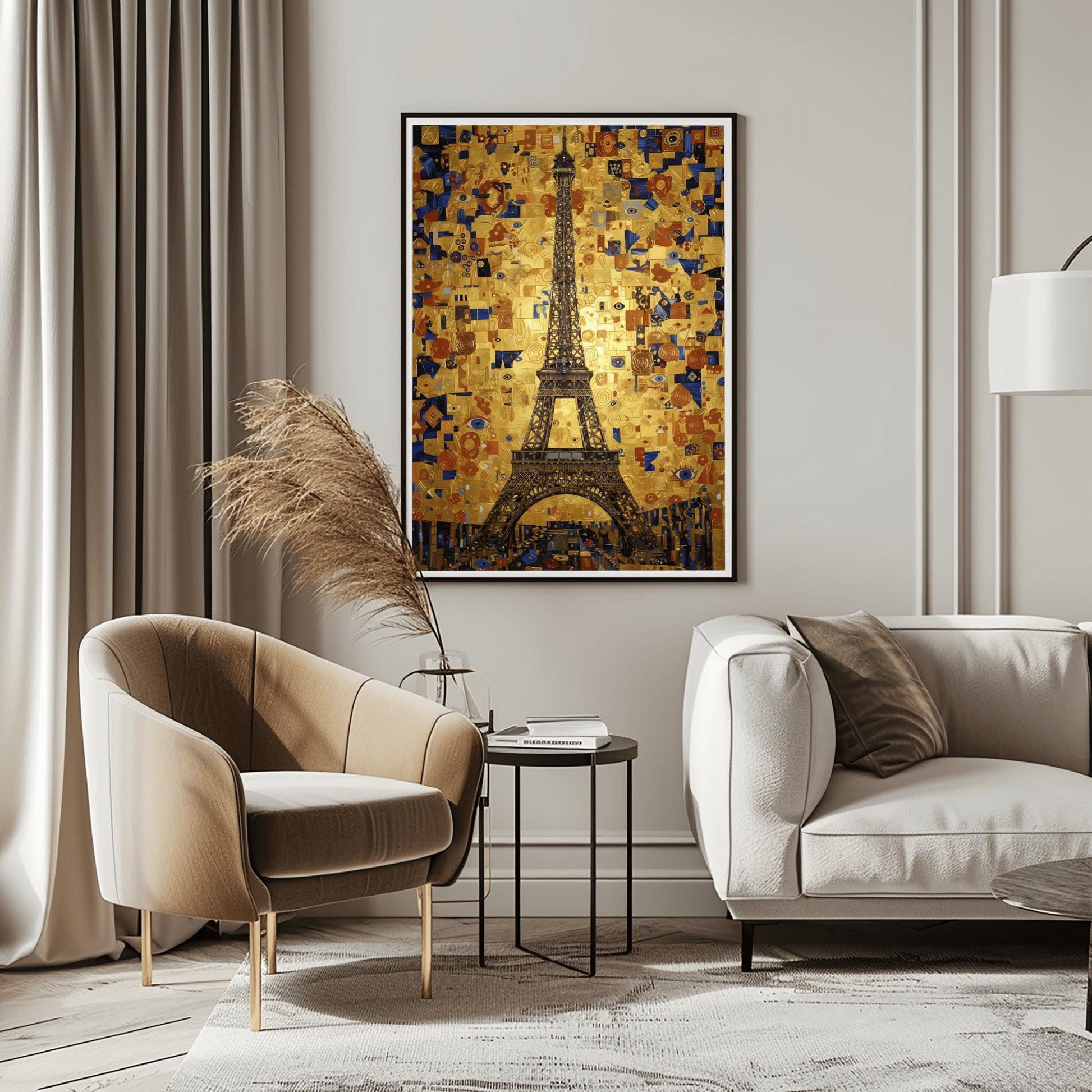 Gustav Klimt Eiffel Tower Inspiration Print ‚Äì Gold Paris Wall Art (view 9)