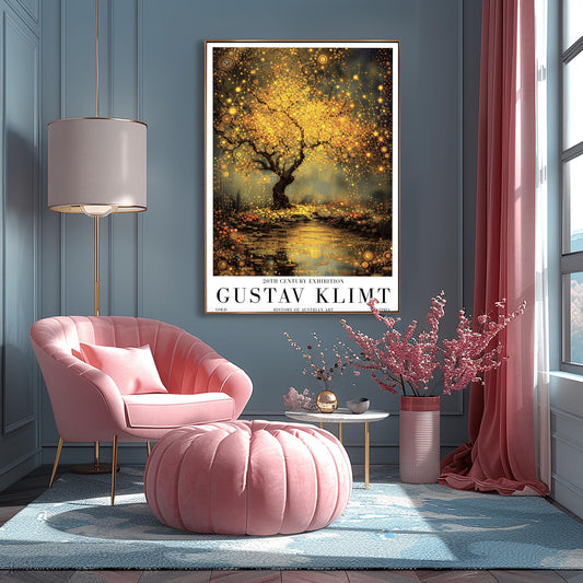 Gustav Klimt Golden Tree of Life Exhibition Poster ‚Äì Gold Mystical Tree Print (main image)