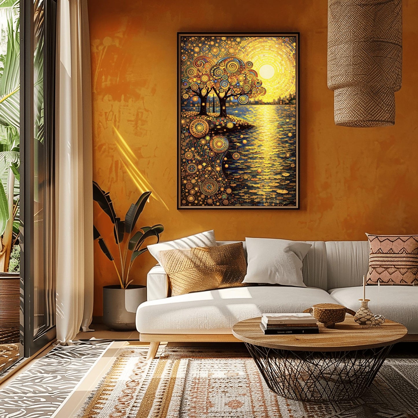 Gustav Klimt Inspired Mandala Sunset ‚Äì Golden Tree of Life Art (view 5)