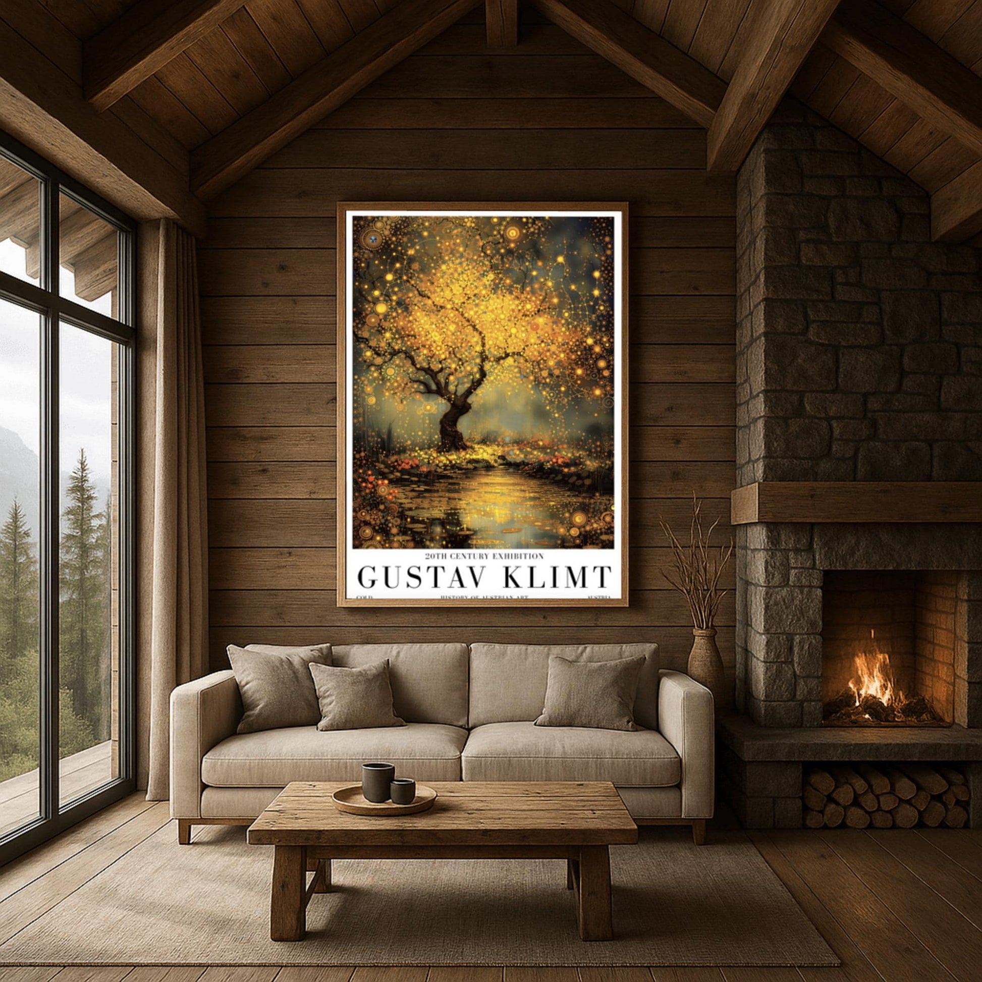 Gustav Klimt Golden Tree of Life Exhibition Poster ‚Äì Gold Mystical Tree Print (view 4)