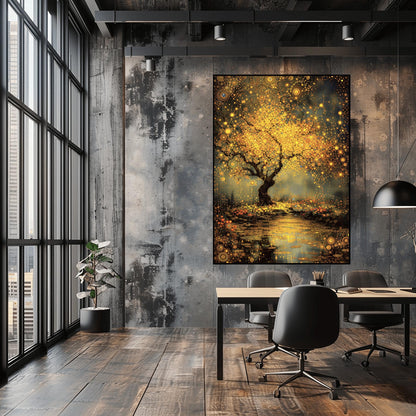 Gustav Klimt Inspired Tree of Life Print ‚Äì Golden Mystical Landscape (view 6)