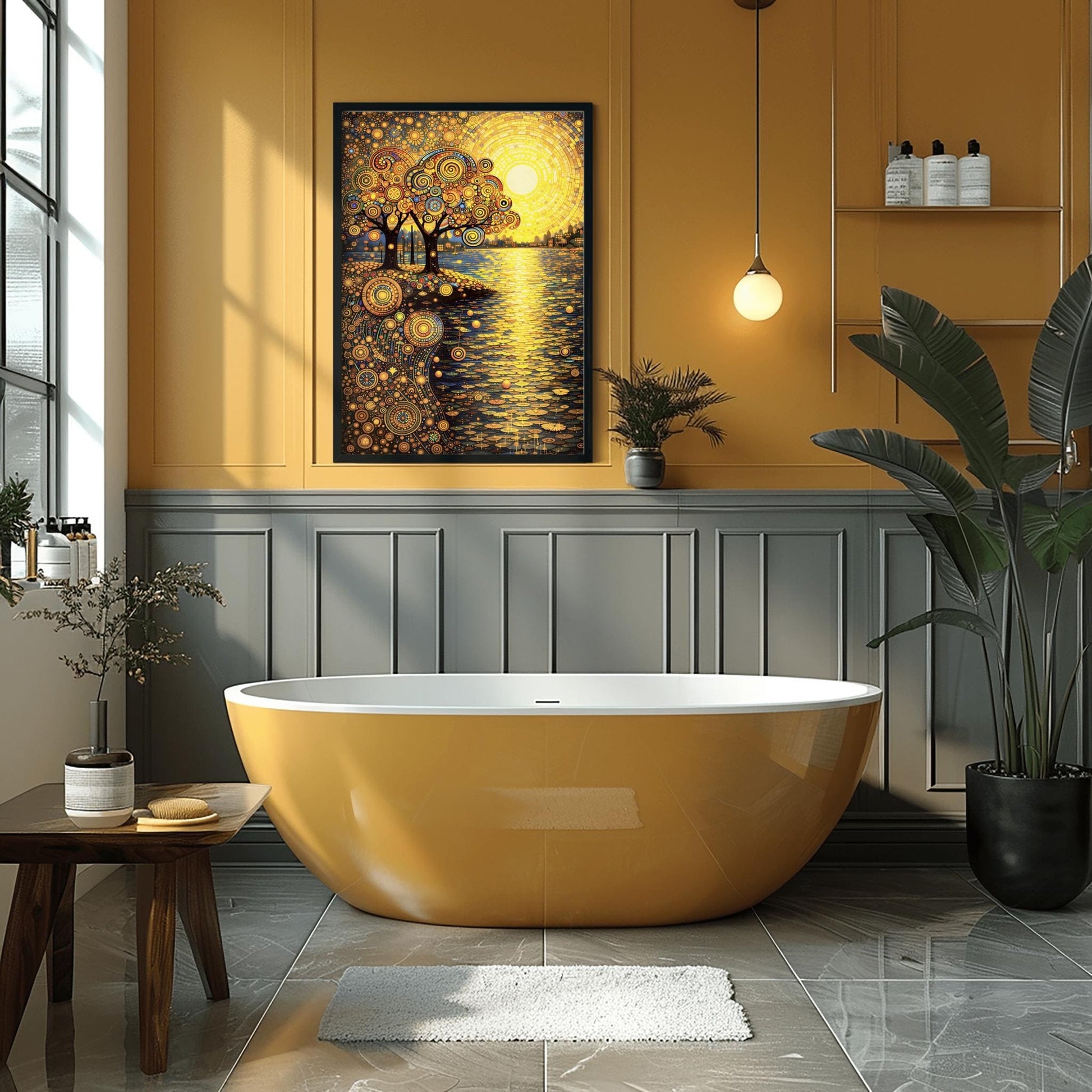 Gustav Klimt Inspired Mandala Sunset ‚Äì Golden Tree of Life Art (view 6)