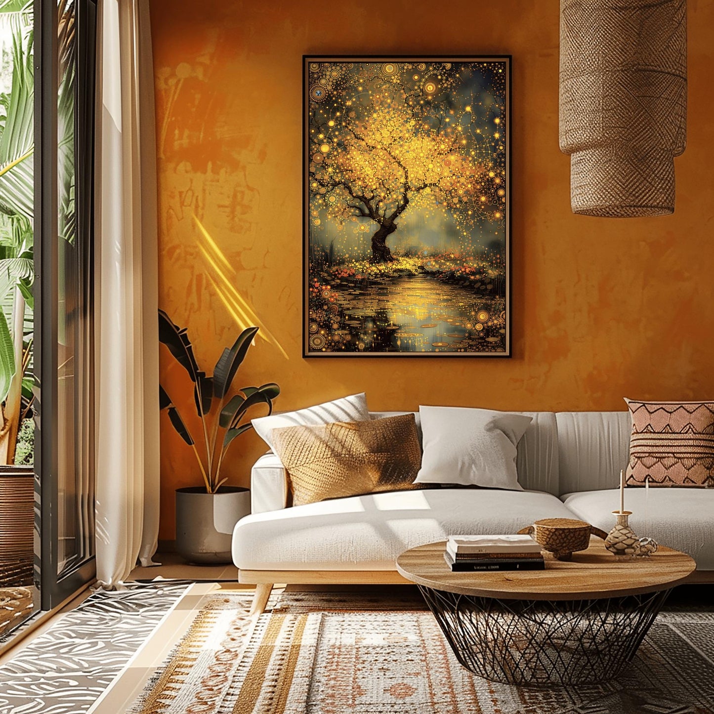 Gustav Klimt Inspired Tree of Life Print ‚Äì Golden Mystical Landscape (view 7)