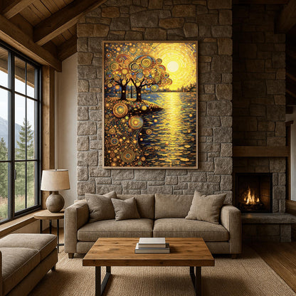 Gustav Klimt Inspired Mandala Sunset ‚Äì Golden Tree of Life Art (view 8)
