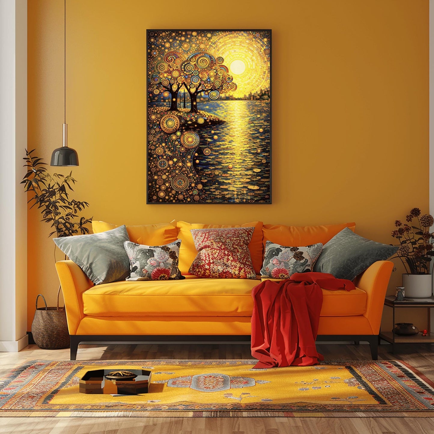 Gustav Klimt Inspired Mandala Sunset ‚Äì Golden Tree of Life Art (view 10)