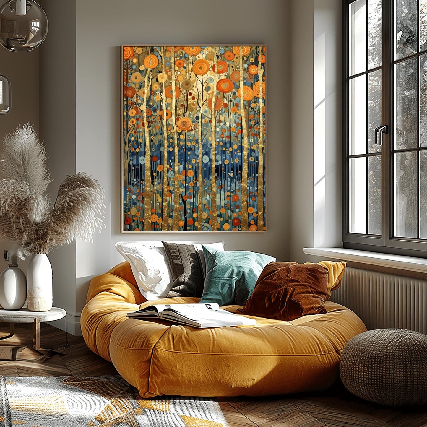 Gustav Klimt Inspired Forest Art ‚Äì Golden Birch Trees Print (view 4)