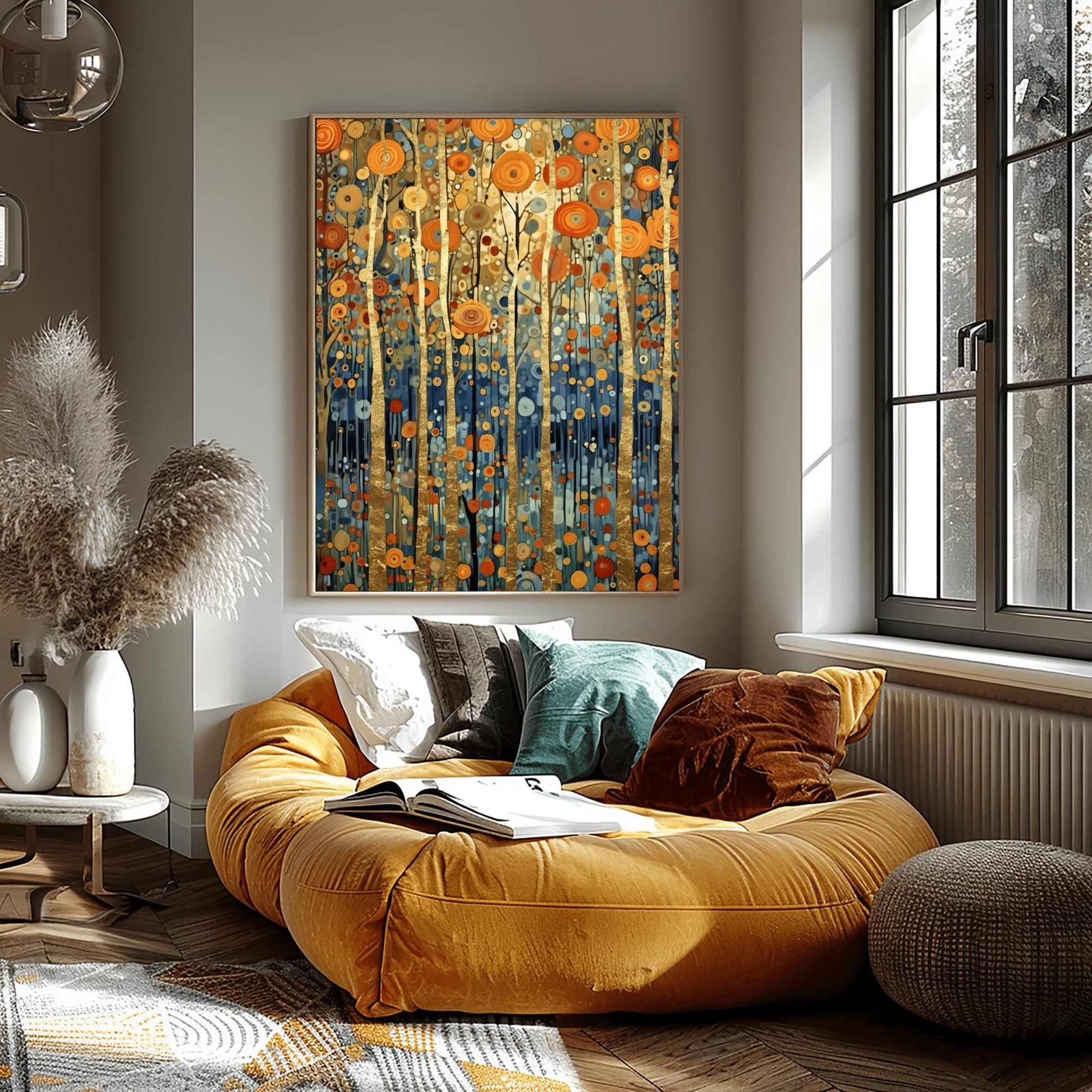 Gustav Klimt Inspired Forest Art ‚Äì Golden Birch Trees Print (view 4)