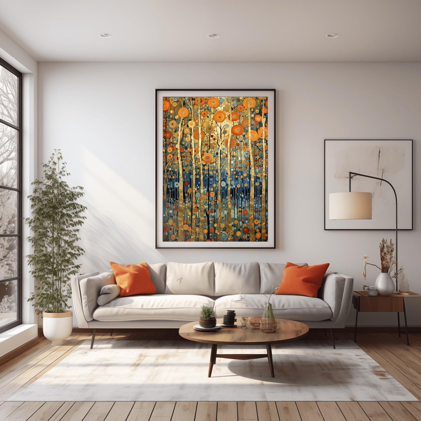 Gustav Klimt Inspired Forest Art ‚Äì Golden Birch Trees Print (view 5)