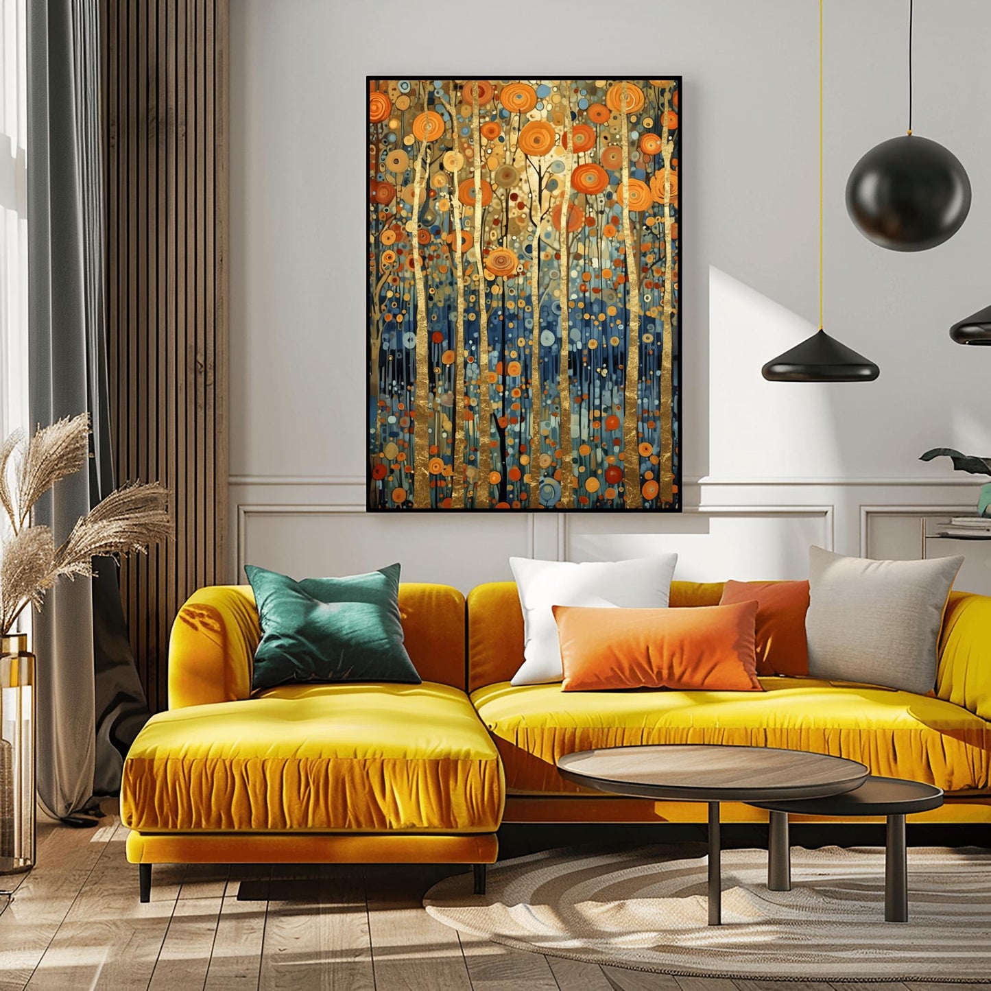 Gustav Klimt Inspired Forest Art ‚Äì Golden Birch Trees Print (view 7)