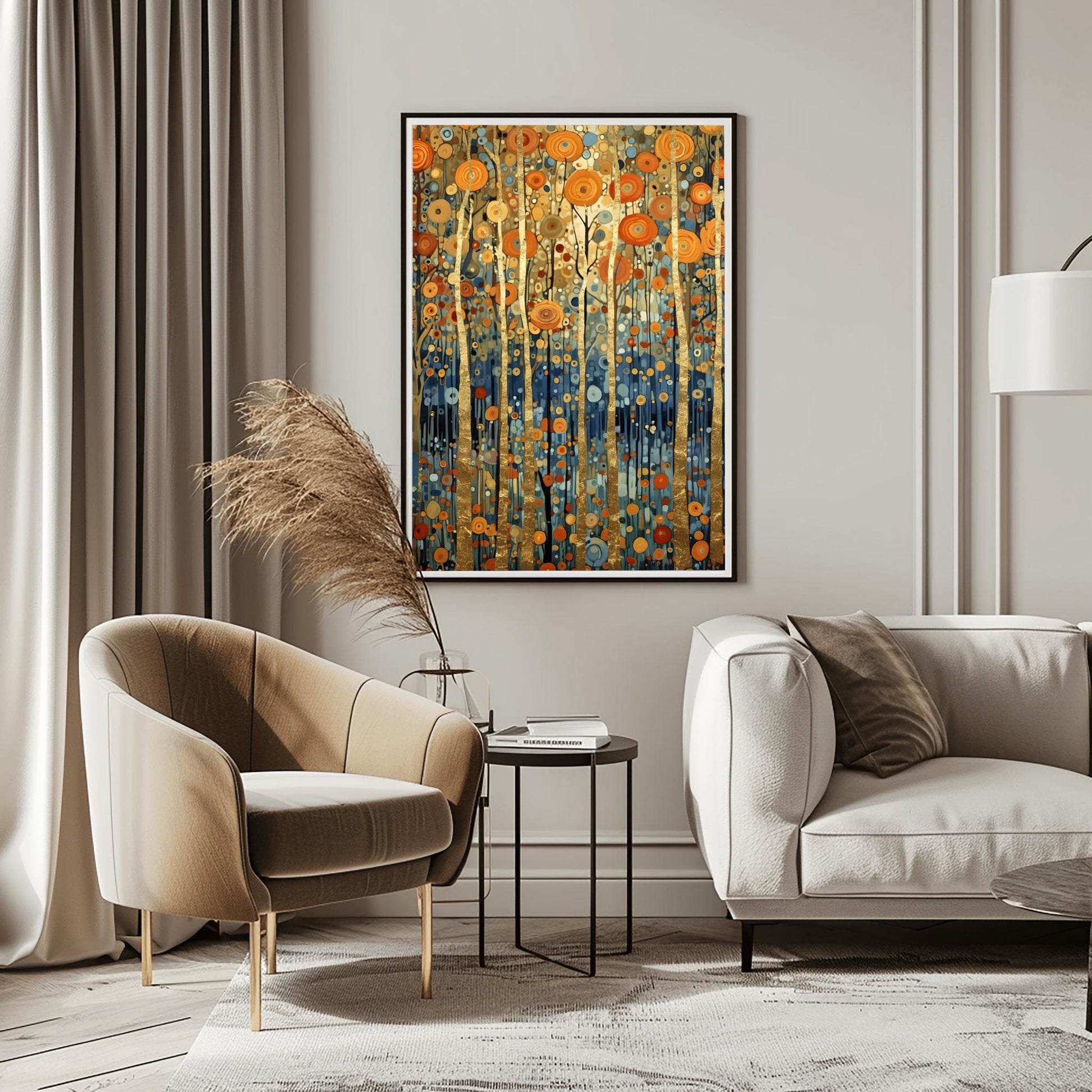 Gustav Klimt Inspired Forest Art ‚Äì Golden Birch Trees Print (view 9)