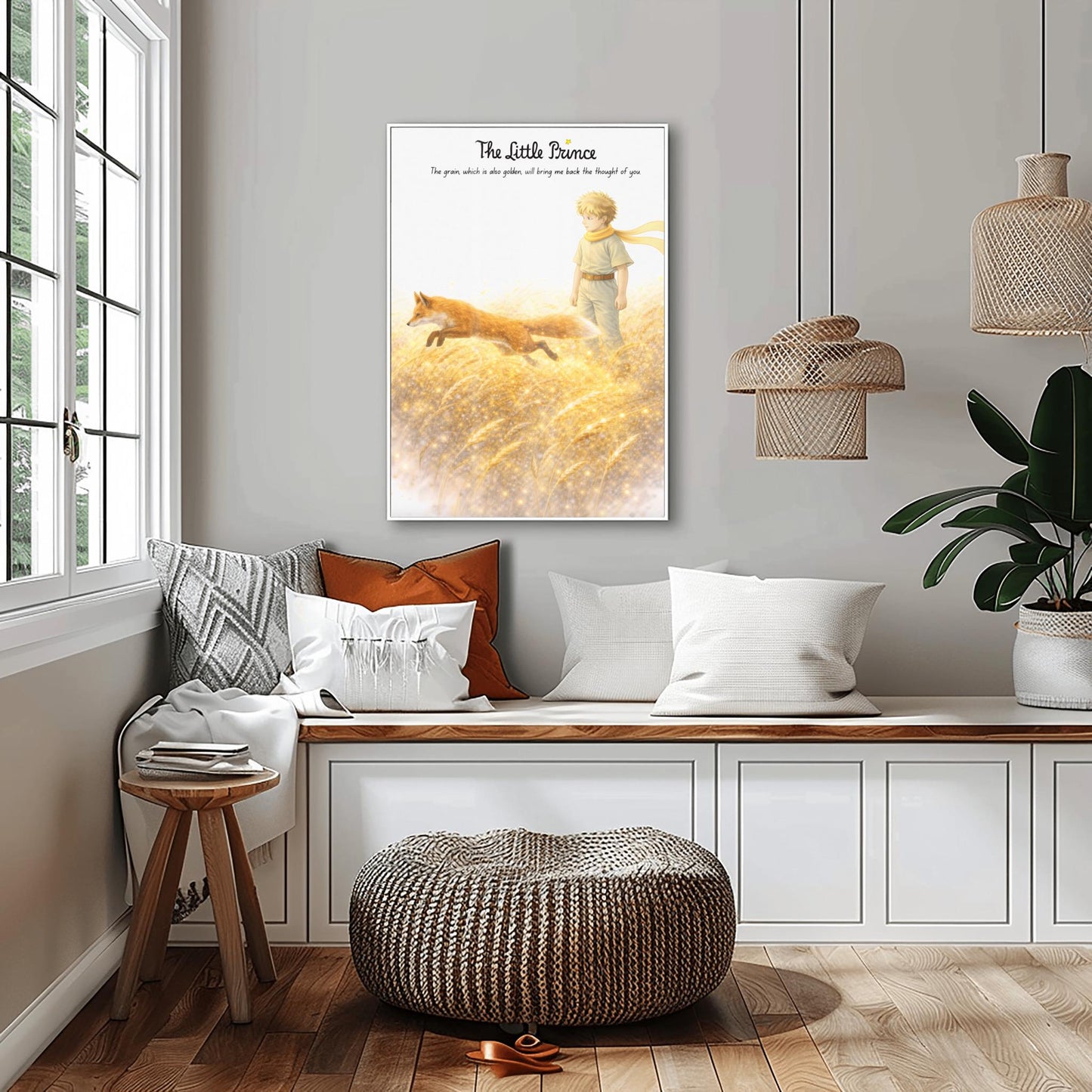 The Little Prince Golden Wheat Field Art - Le Petit Prince Fox Quote Print - "The Grain Will Bring Back the Thought of You" Poster