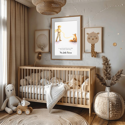 The Little Prince Invisible Heart Art - Le Petit Prince Fox Quote Print - "It Is Only With The Heart" Wall Decor