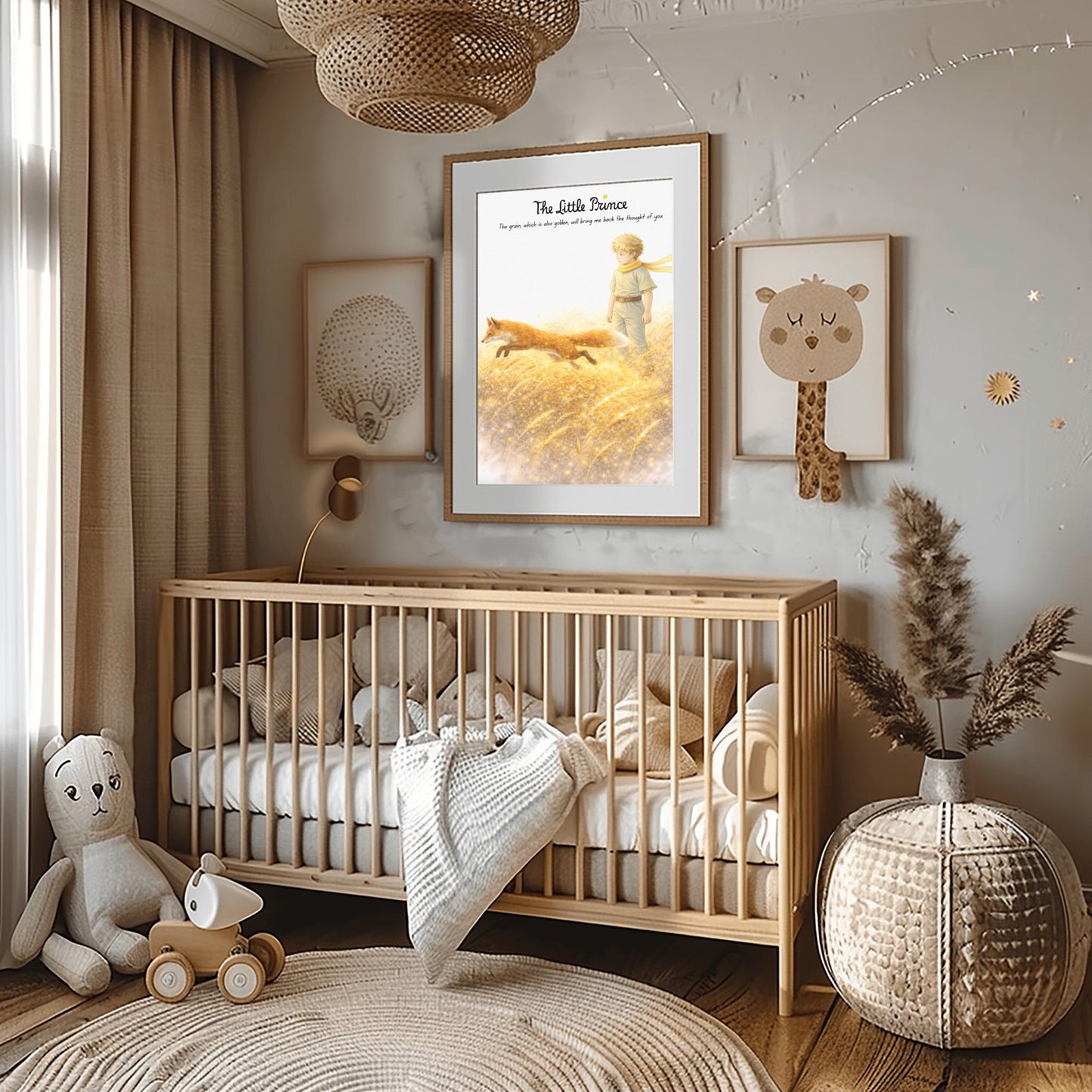 The Little Prince Golden Wheat Field Art - Le Petit Prince Fox Quote Print - "The Grain Will Bring Back the Thought of You" Poster