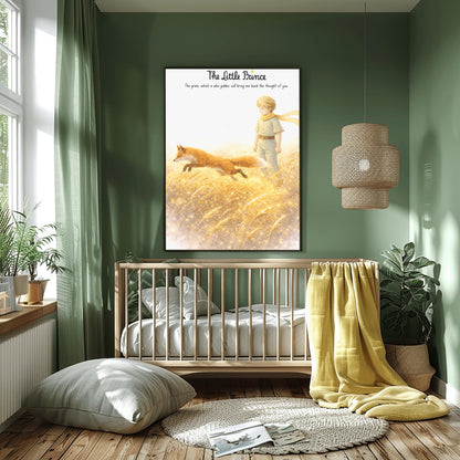 The Little Prince Golden Wheat Field Art - Le Petit Prince Fox Quote Print - "The Grain Will Bring Back the Thought of You" Poster