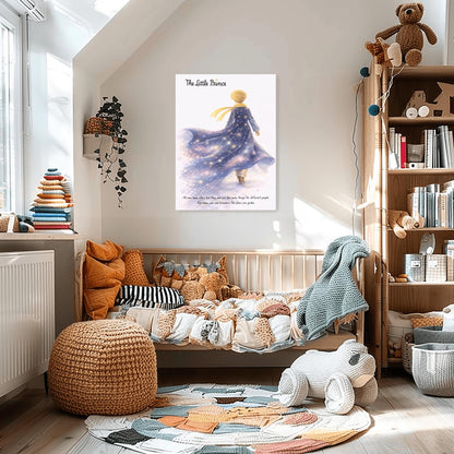 The Little Prince Galaxy Cloak Art - Le Petit Prince Universe Poster - "All Men Have Stars" Quote Print - Celestial Nursery Wall Decor