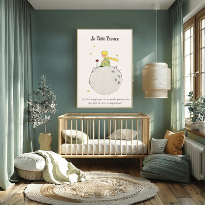 The Little Prince Le Petit Prince and the Rose Art Print - The Little Prince Rose Illustration