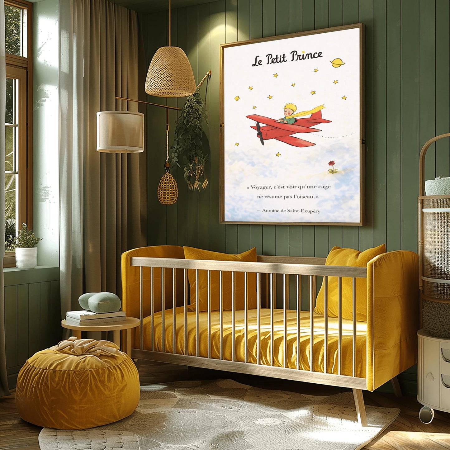 The Little Prince Le Petit Prince Red Airplane Poster - Little Prince Aviator Print