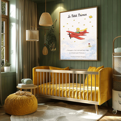 The Little Prince Le Petit Prince Red Airplane Poster - Little Prince Aviator Print