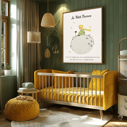 The Little Prince Le Petit Prince and the Rose Art Print - The Little Prince Rose Illustration