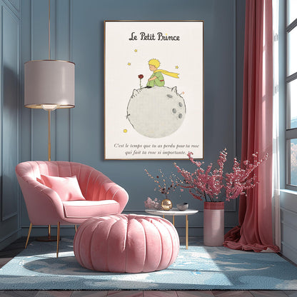 The Little Prince Le Petit Prince and the Rose Art Print - The Little Prince Rose Illustration