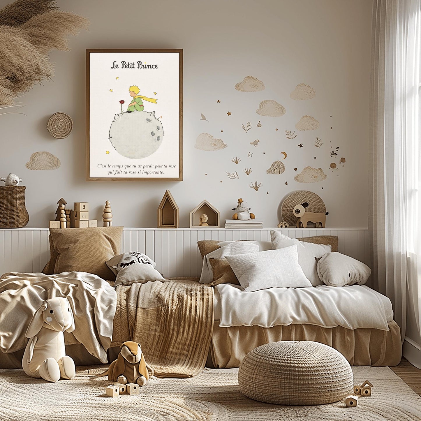 The Little Prince Le Petit Prince and the Rose Art Print - The Little Prince Rose Illustration