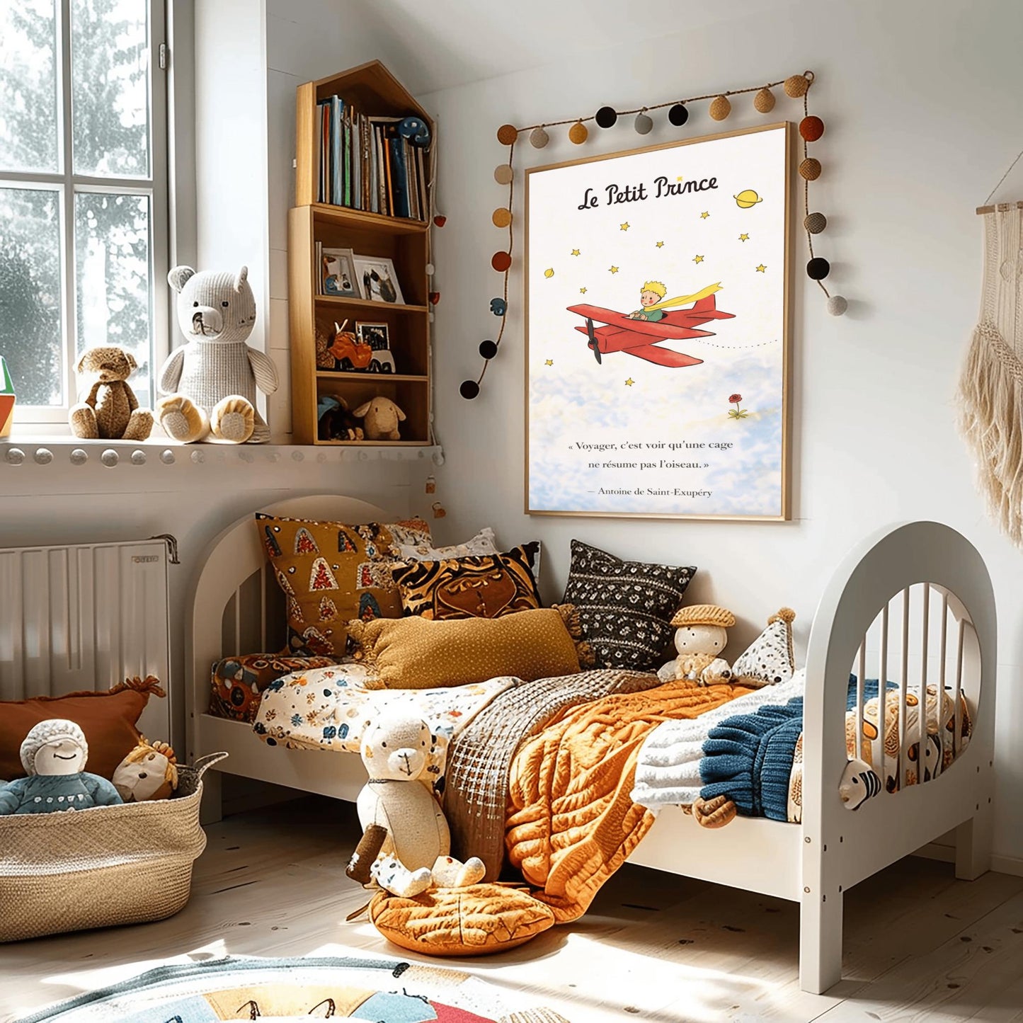 The Little Prince Le Petit Prince Red Airplane Poster - Little Prince Aviator Print