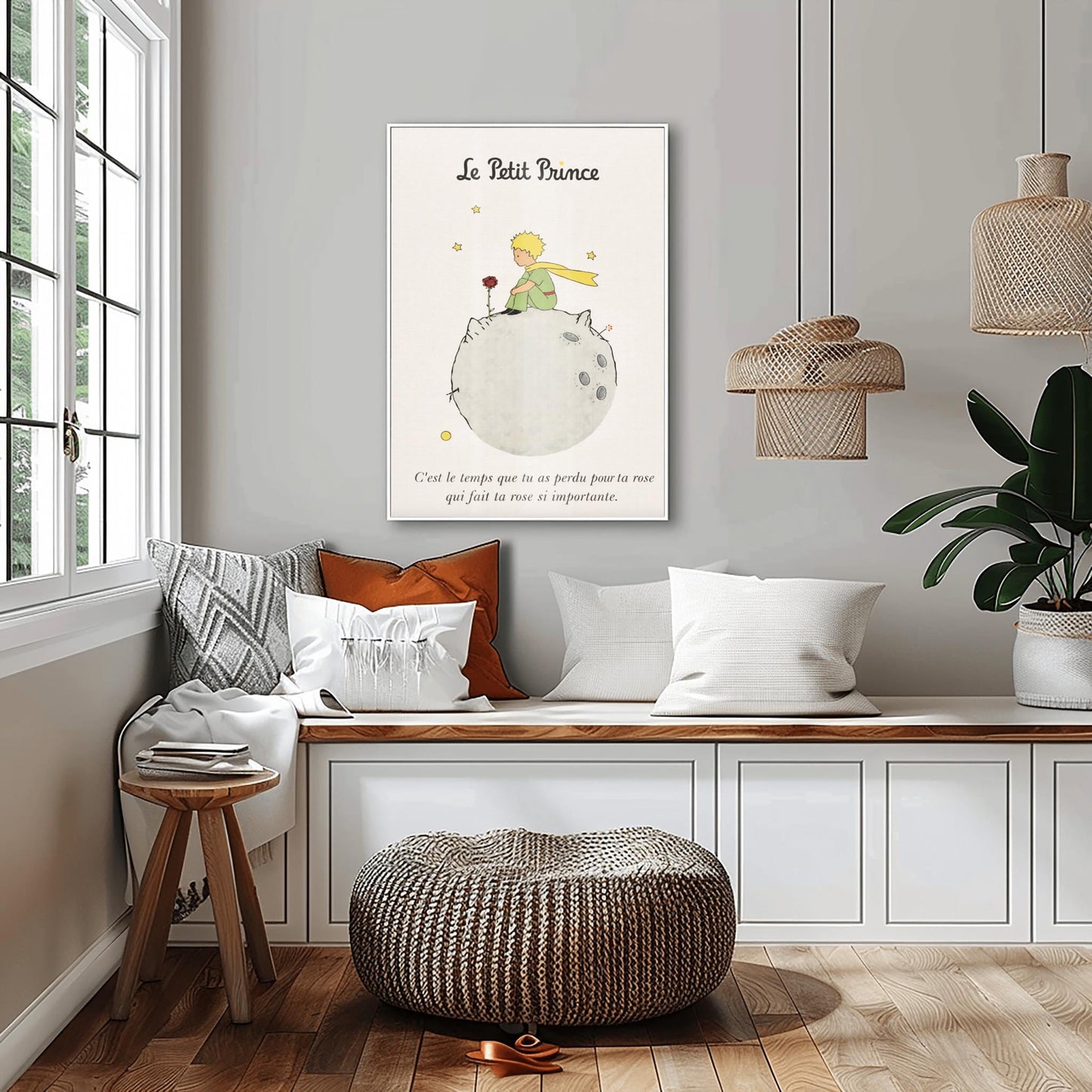 The Little Prince Le Petit Prince and the Rose Art Print - The Little Prince Rose Illustration