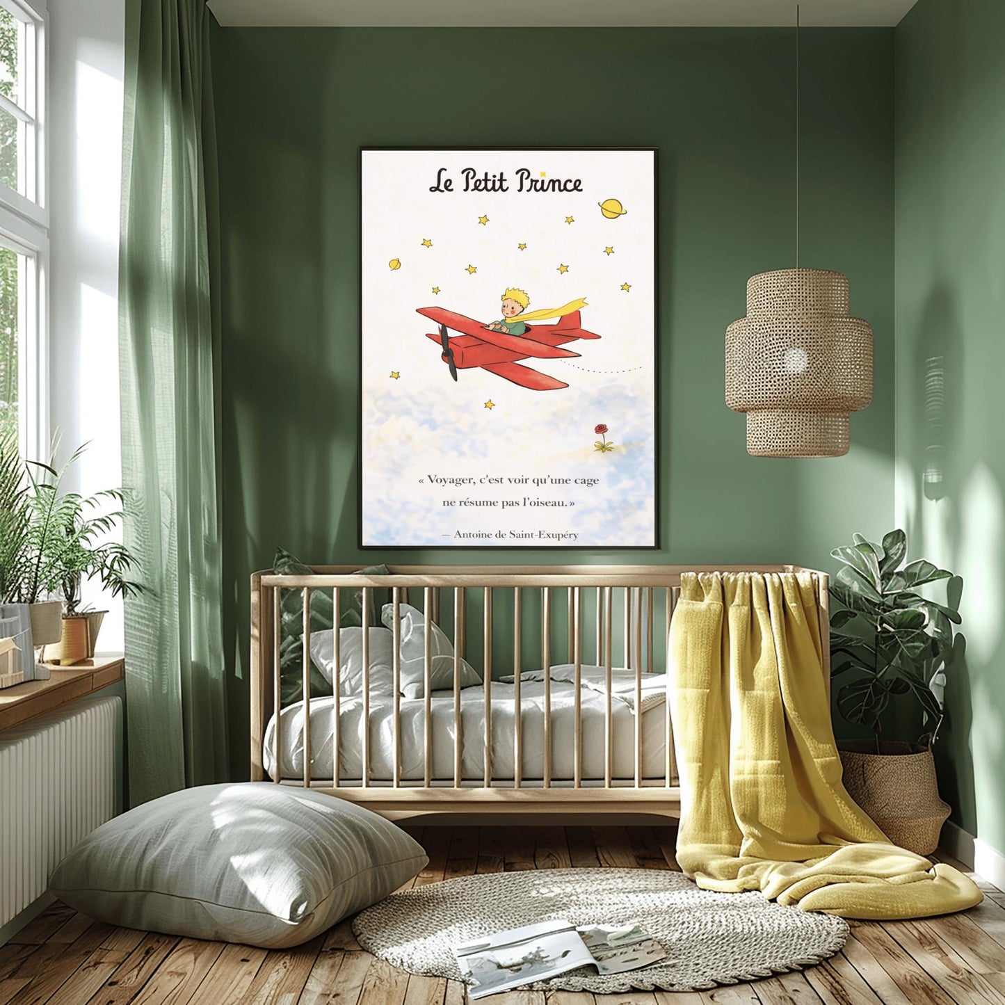 The Little Prince Le Petit Prince Red Airplane Poster - Little Prince Aviator Print