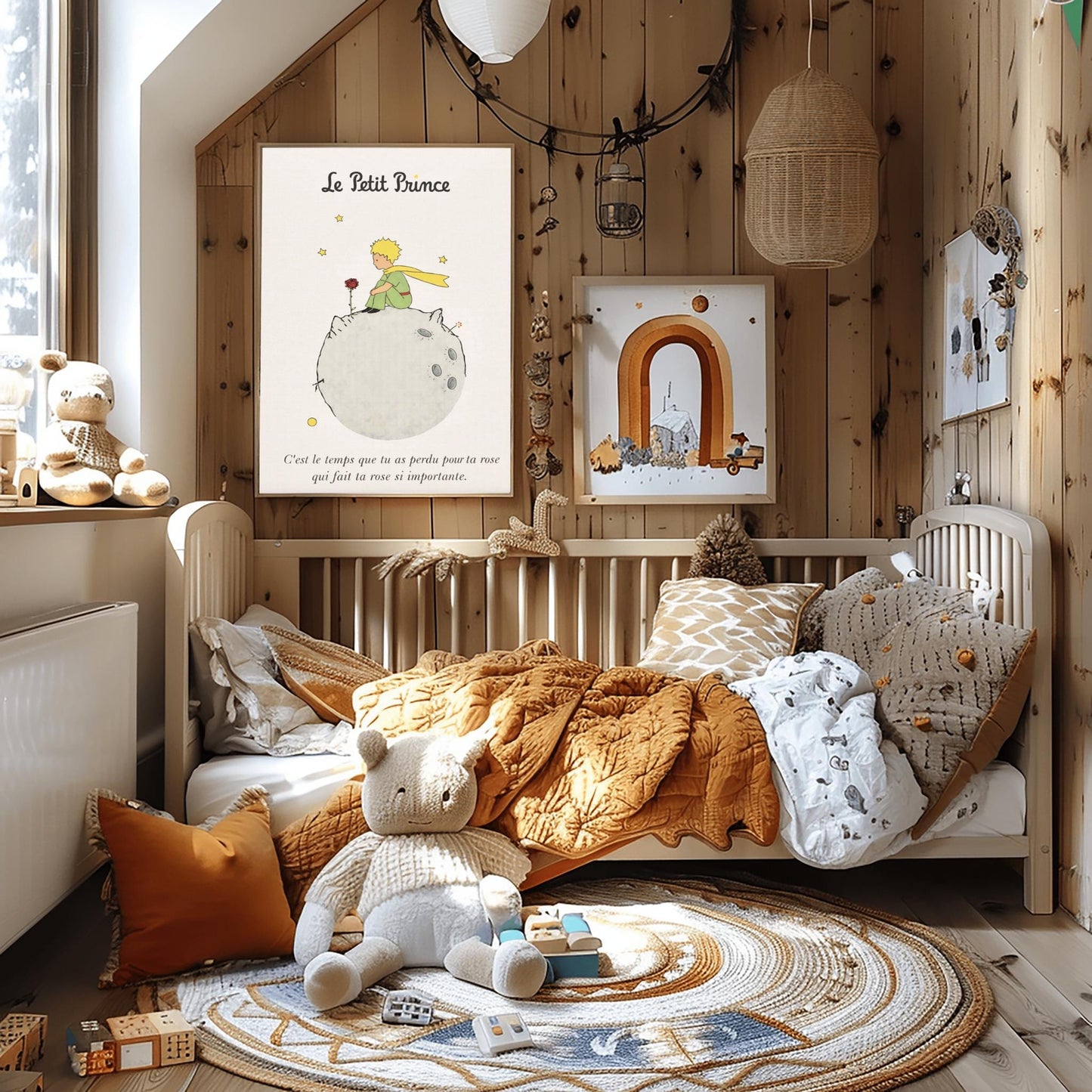The Little Prince Le Petit Prince and the Rose Art Print - The Little Prince Rose Illustration
