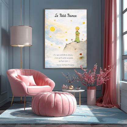 The Little Prince Art Print – Le Petit Prince Art Print - The Little Prince Vintage Poster - Antoine de Saint-Exupéry Illustration
